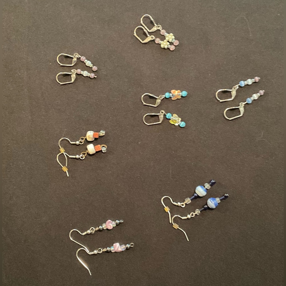 Hand Crafted Multicolor Beaded Earrings Set